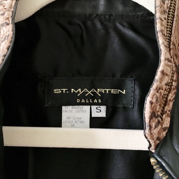 VINTAGE {St. Maarten Dallas} Black Leather Vest Small - Picture 2 of 6